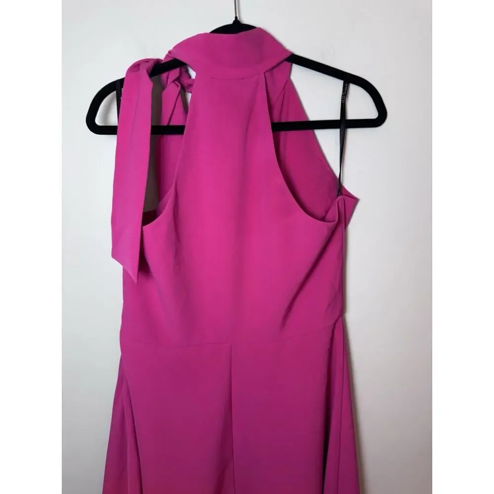 BLACK HALO Womens Hot Pink Lined Sleeveless Midi Formal Fit + Flare Sz 10 NWT